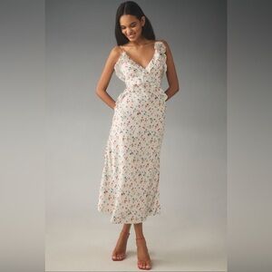 NWT Bardot Sleeveless Ruffle Midi Dress – Neutral, Size 8 / L